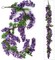 2PC 60-Inch Purple Silk Wisteria Garland | 12 Hanging Flowers | Lifelike Detail | Event Decor | Home & Wedding Accents | Indoor/Outdoor Use | Easy Installation